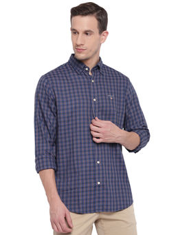 GANT - Blue Checks Collar Neck Shirt