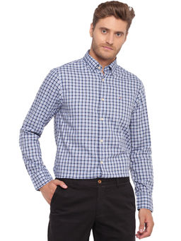 GANT - Blue Checks Collar Neck Shirt