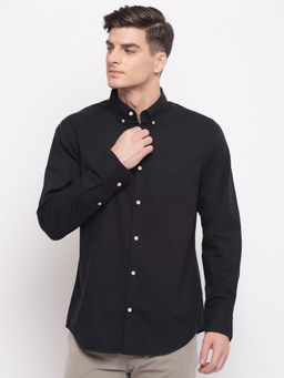 GANT - Black Solid Collar Neck Shirt