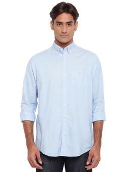 GANT - Blue Plain Collar Neck Shirt