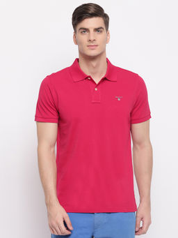 GANT - Pink Plain Polo T-Shirt