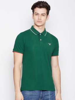 GANT - Green Plain Polo T-Shirt