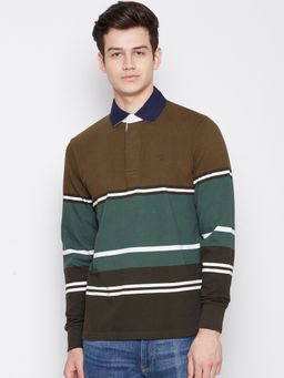 GANT - Olive Stripes Polo T-Shirt