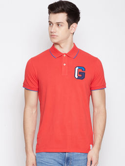 GANT - Red Plain Polo T-Shirt