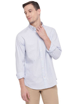 GANT - White Checks Collar Neck Shirt