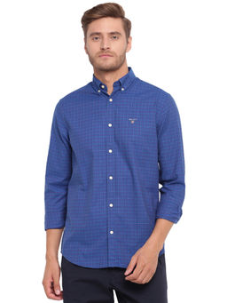 GANT - Blue Checks Collar Neck Shirt