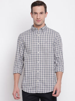 GANT - Off White Checks Collar Neck Shirt