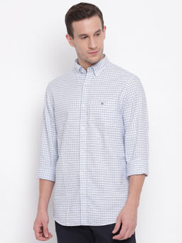 GANT - White Checks Collar Neck Shirt