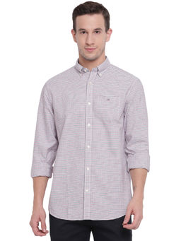 GANT - White Checks Collar Neck Shirt