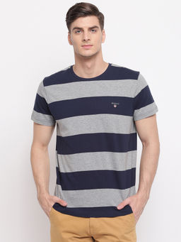 GANT - Grey Stripes Round Neck T-Shirt