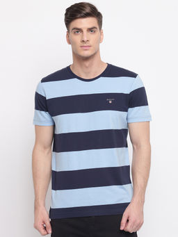 GANT - Blue Stripes Round Neck T-Shirt