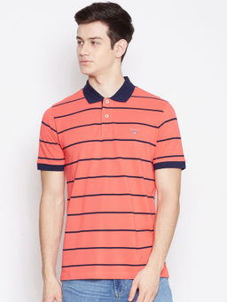 GANT - Peach Stripes Polo T-Shirt