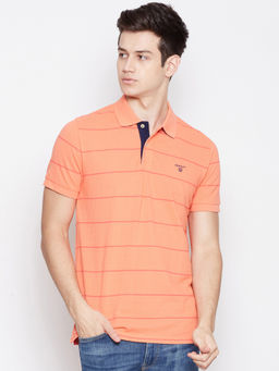 GANT - Orange Stripes Polo T-Shirt