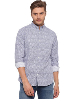GANT - Blue Printed Collar Neck Shirt