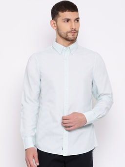 GANT - Green Self Design Collar Neck Shirt