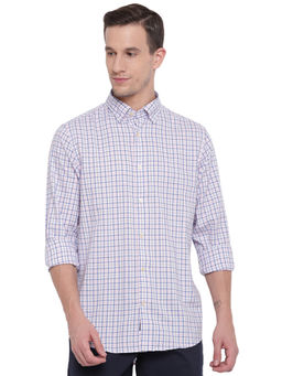 GANT - White Checks Collar Neck Shirt