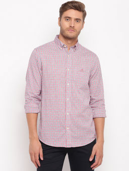 GANT - White Checks Collar Neck Shirt