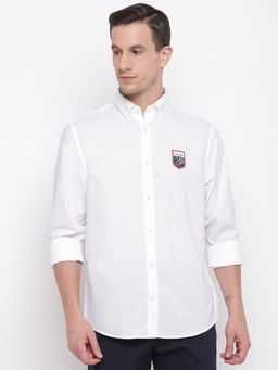 GANT - White Plain Collar Neck Shirt