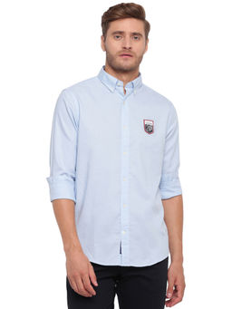 GANT - Blue Plain Collar Neck Shirt