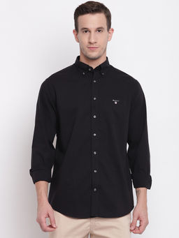 GANT - Black Plain Collar Neck Shirt