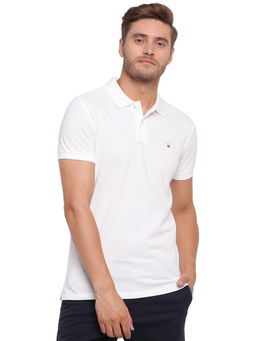 GANT - White Plain Polo T-Shirt