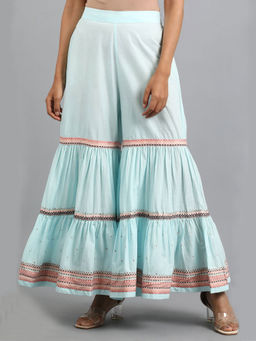 W - Blue Gathered Sharara