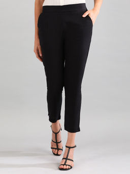 Aurelia - Black Solid Trousers