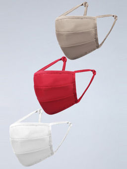 W - Multi-Color Reusable Cotton Face Mask (Pack of 3)