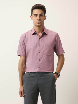 Arrow - Men Mauve Solid/Plain Shirt