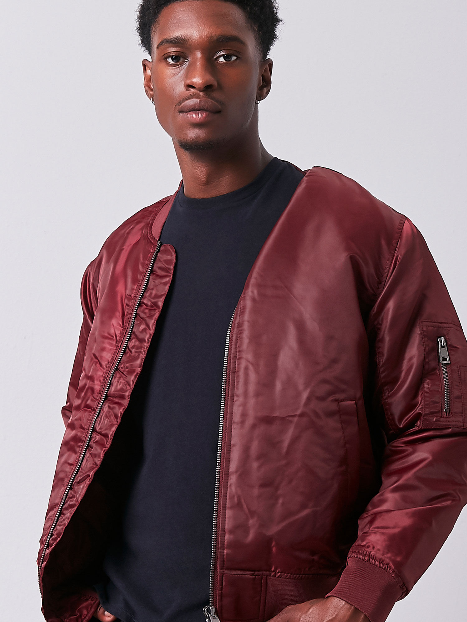 Forever 21 Maroon Solid Jacket 