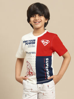 Kidsville - Official Superman Boys Multi-Color Graphic Regular T-Shirt