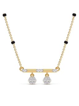 Candere by Kalyan Jewellers - 14K Yellow Gold BIS Hallmark Diamond Trisha Mangalsutra Pendant with chain for women (2.64)