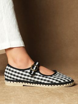 Theater - Women Aragon Black Stripes Mary Jane Espadrilles