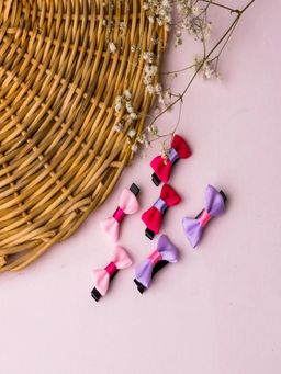 JEWELZ - Vibrant Bow Shape Alligator Clips for Kids - Multi-Color (Pack Of 6)