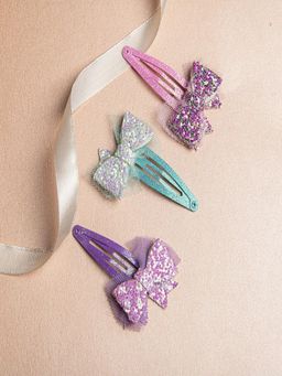 JEWELZ - Vibrant Bow Shape Alligator Clips for Kids (Pack Of 3)