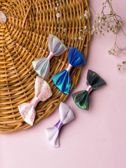 JEWELZ - Kids Bow Shape Multi-Color and Durable Alligator Clips (Pack Of 5)