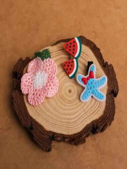 JEWELZ - Colorful Flower & Star Shape Alligator Clips - Fun for Kids (Pack Of 3)