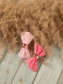 JEWELZ - Stylish Bow Shape Pink Alligator Clips for Kids (Pack Of 2)