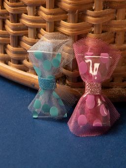 JEWELZ - Adorable Multi-Color Bow Design Hair Clips for Kids (Pack Of 2)