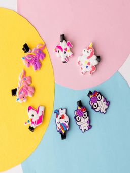 JEWELZ - Unicorn Design Alligator Multi-Color Clips (Pack Of 8)