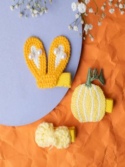 JEWELZ - Bright Yellow Casual Wear Clips for Kids (Pack Of 3)