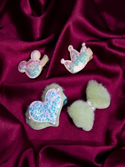 JEWELZ - Combo Design Baby Girls Hair Clips (Pack Of 4)