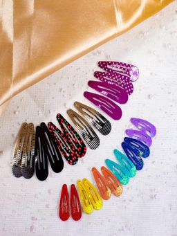 JEWELZ - Metal Snap Barrettes & Tic Tac Hair Clips for Kids (Pack Of 24)