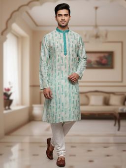 TATTVA - Green Textured Regular Kurta with Pyjama