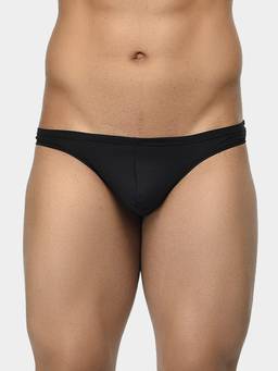 BASIICS by La Intimo - Men's Black Low Waist Semi Seamless Brief