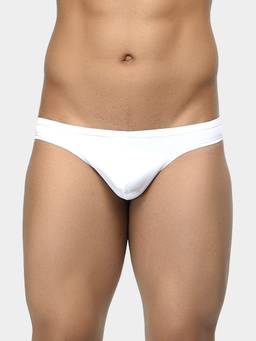 BASIICS by La Intimo - Men's White Low Waist Semi Seamless Brief