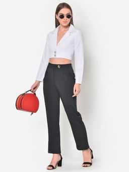 Martini - White Solid Crop Top