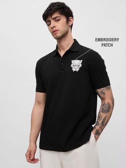 The Souled Store - Official Black Panther Logo Men Polo T-Shirt