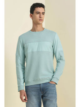 Allen Solly - Men Light Blue Crew Neck Full Sleeves Casual Sweatshirt