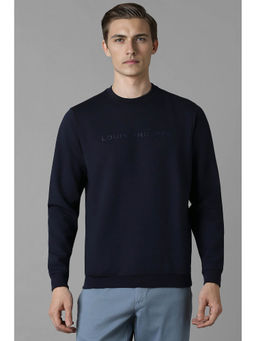 Louis Philippe - Men Casual Navy Solid Sweatshirt